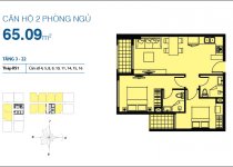 Thiết kế căn hộ 65.09 m2