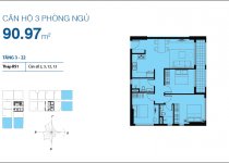 Thiết kế căn hộ 90.97 m2