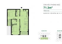 Thiết kế căn hộ 71.3 m2