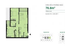 Thiết kế căn hộ 76.8 m2