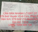 CẦN BÁN NHANH LÔ ĐẤT DT 279.5m2 Tại Xã Tân Bình Huyện Vĩnh Cửu, Đồng Nai