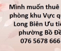 Mình muốn thuê văn phòng khu vực quận Long Biên, Ưu tiên phường Bồ Đề - 0765678666