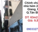 ✨Chính chủ bán nhà hẻm 21 Hậu Giang, P.4, Q.Tân Bình; 9,5tỷ; 0903327327