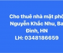 Chính chủ cho thuê cả nhà mặt phố số 1 Nguyễn Khắc Nhu, Phường Trúc Bạch, Quận Ba Đình, Hà Nội