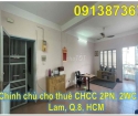 ⭐Chính chủ cho thuê CHCC 2PN, 2WC Him Lam, Q.8, HCM; 5tr/th; 0913873673