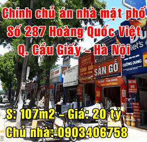 Chính chủ bán nhà mặt Phố 287 Hoàng Quốc Việt, Quận Cầu Giấy, 107m2 giá 20 tỷ - Ảnh 1