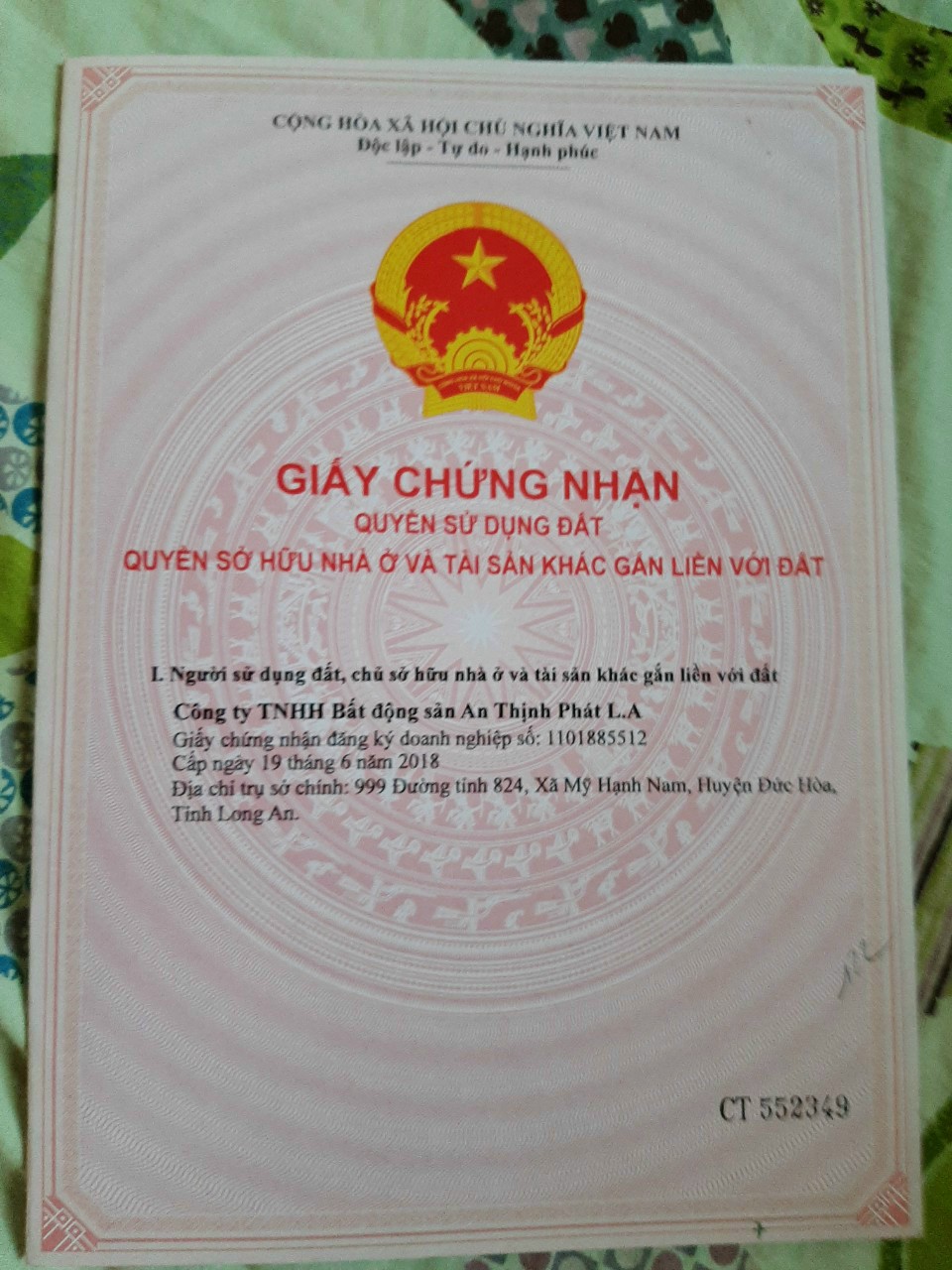 Bán 70m2 thổ cư tại xã Lương Bình, huyện Bến Lức, SHR, 1.080 tỷ. Lh:0907777988 - Ảnh 1