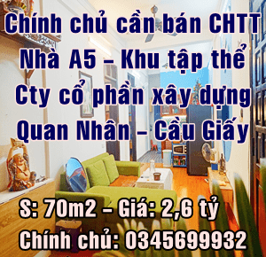 Chính chủ bán CHTT nhà A5 ngõ 68 Quan Nhân, Trung Hòa, Cầu Giấy 70m2 giá 2.6 tỷ - Ảnh 3