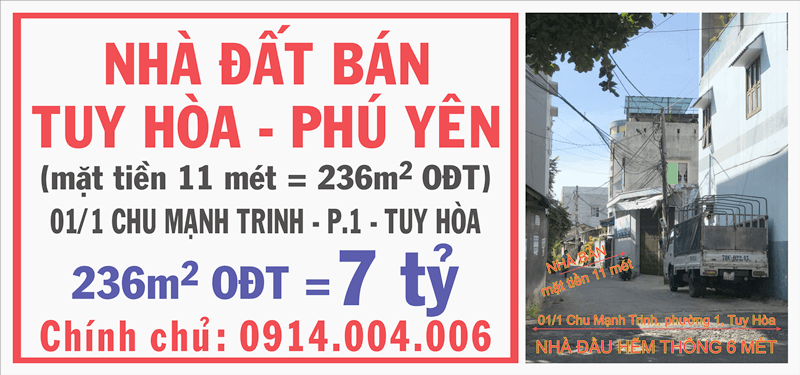 Chính chủ bán nhà đất cấp 4 đường Chu Mạnh Trinh, Phường 1, TP. Tuy Hòa, Tỉnh Phú Yên - Ảnh 2