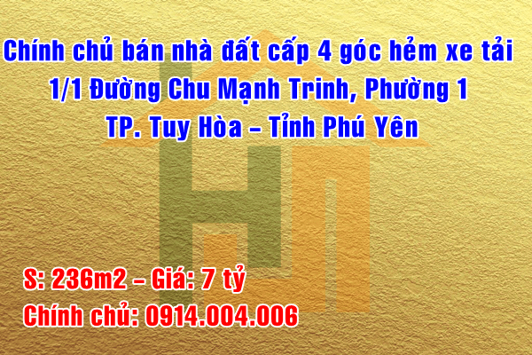 Chính chủ bán nhà đất cấp 4 đường Chu Mạnh Trinh, Phường 1, TP. Tuy Hòa, Tỉnh Phú Yên - Ảnh 3