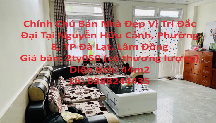 ⭐Chính chủ bán nhà đẹp vị trí đắc địa tại Nguyễn Hữu Cảnh, Phường 8, TP Đà Lạt; 1,9 tỷ; 0388244435 - Ảnh chính