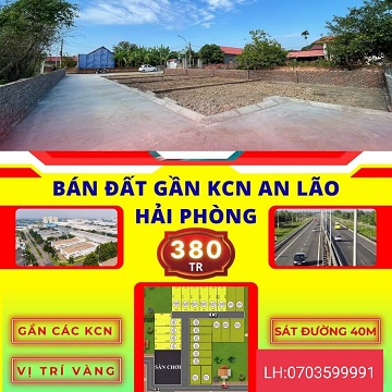 Cần Bán 2 lô đất liền kề giá siêu rẻ chỉ 380tr/lô nằm sát cụm công nghiệp Chiến Thắng-An Lão-Hải - Ảnh chính