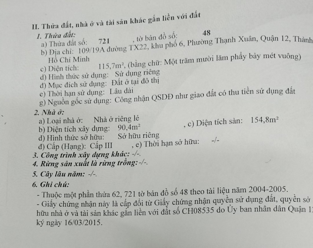 [CHỈ 6 TỶ] SỞ HỮU 2 CĂN NHÀ - ĐẤT 116m2 FULL THỔ CƯ PHƯỜNG THẠNH XUÂN - QUẬN 12 - TP HỒ CHÍ MINH - Ảnh 2