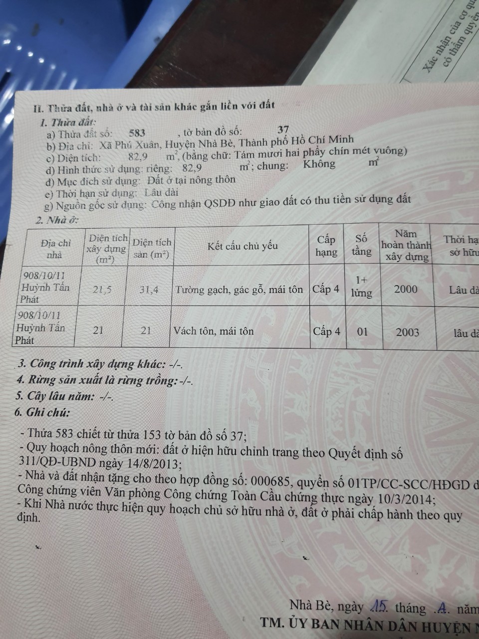 CHÍNH CHỦ BÁN NHÀ XÃ PHÚ XUÂN - NHÀ BÈ - TP HỒ CHÍ MINH Vị trí trung tâm mật độ dân cư cao - Ảnh 4