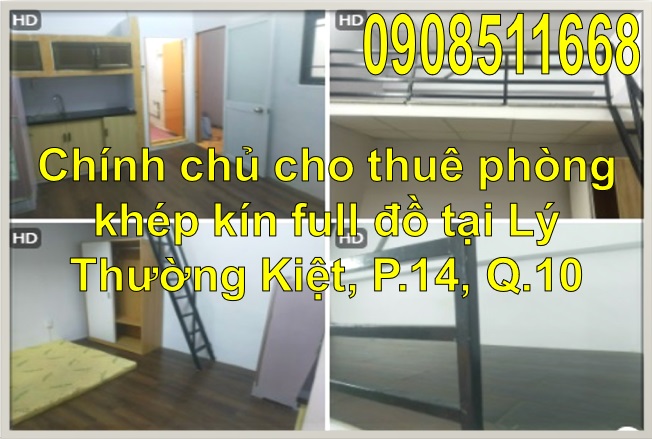 ✔️Chính chủ cho thuê phòng khép kín full đồ tại Lý Thường Kiệt, P.14, Q.10; 0908511668 - Ảnh chính