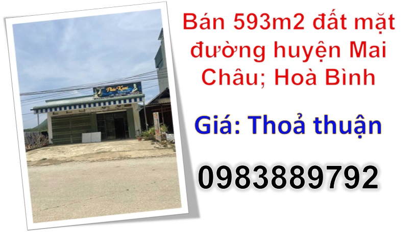 ⭐Bán 593m2 đất mặt đường huyện Mai Châu; Hoà Bình; 0983889792 - Ảnh chính