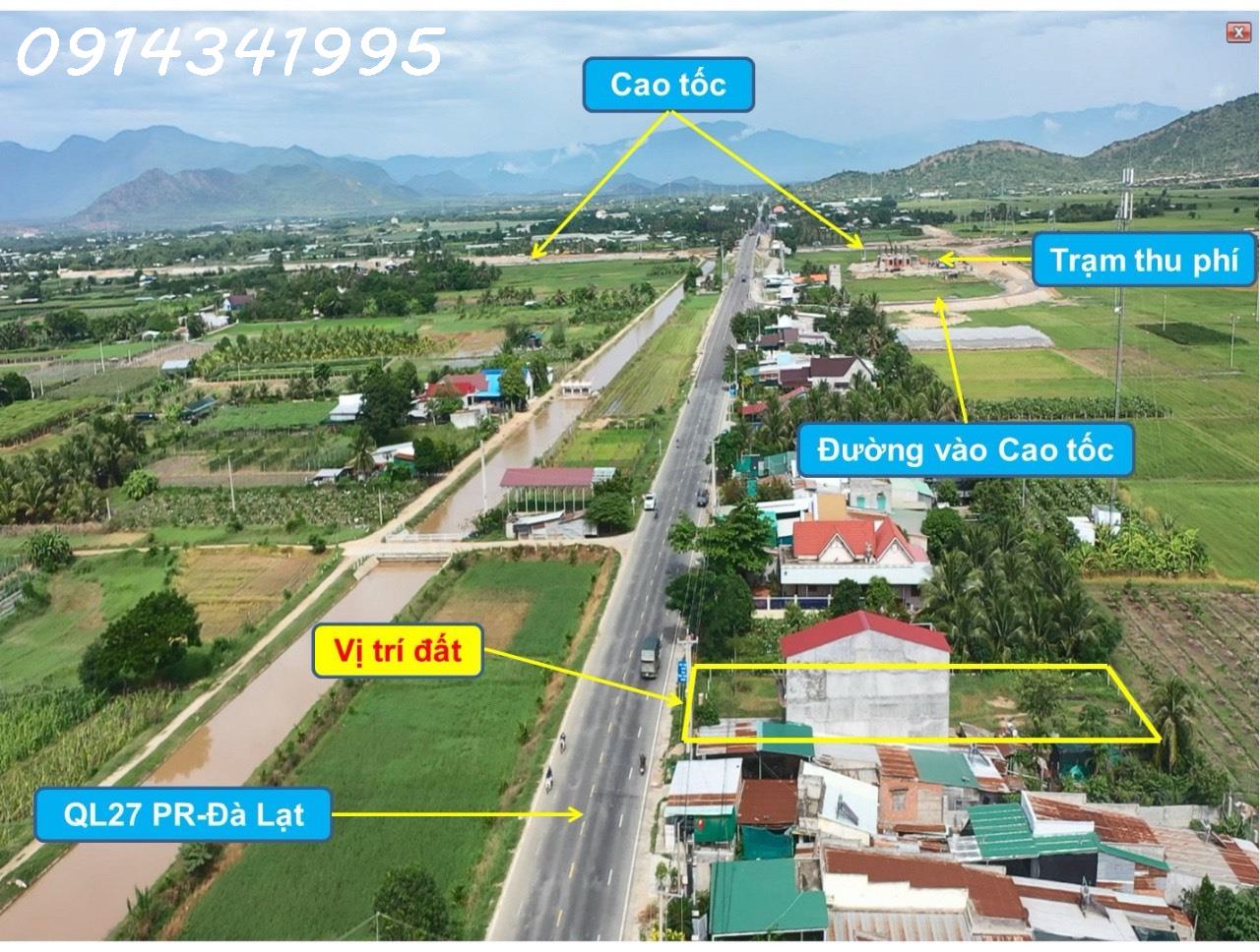 Nút giao cao tốc Ninh Thuận. Mặt đường QL27A, 20x50m sân bay Thành Sơn 5km, QL1 6km - Ảnh chính