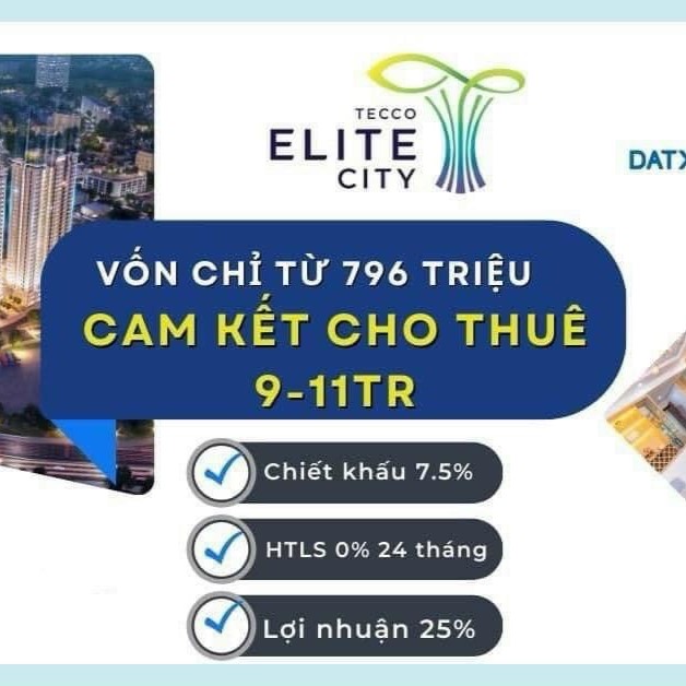 Bán Căn Hộ Chung Cư Tecco Elite City Thịnh Đán, Thái Nguyên. Chỉ 1,x tỷ, vốn ban đầu chỉ 790tr - Ảnh 1
