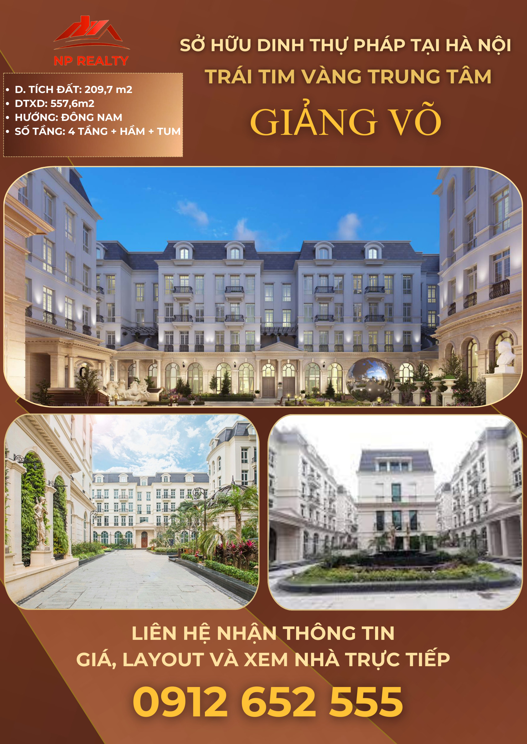Chính chủ cần bán dinh thự Grandeur Palace 210m2 - 138B phố Giảng Võ – Trung tâm Hà Nội. - Ảnh chính