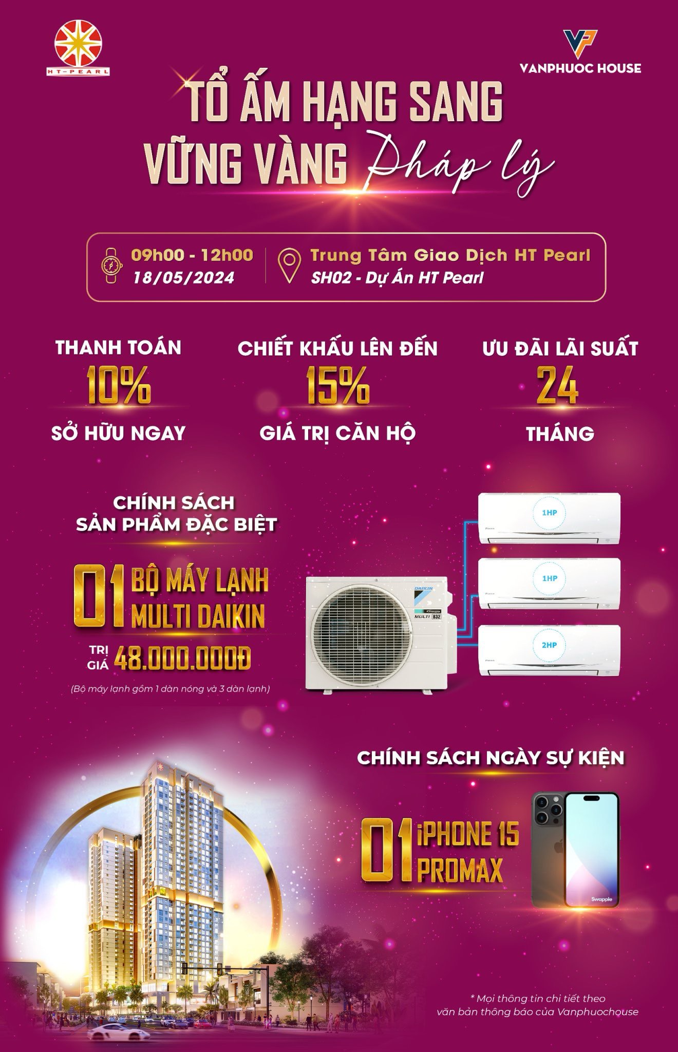 Chỉ hơn 32tr/m2 sở hữu ngay Căn hộ cao cấp chuẩn Nhật HT Pearl 2PN 65m2 - Ảnh chính