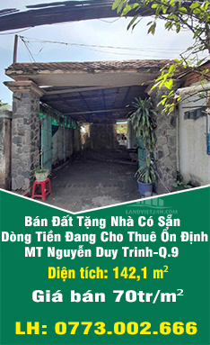 Bán Đất Tặng Nhà Có Sẵn Dòng Tiền Đang Cho Thuê Ổn Định MT Nguyễn Duy Trinh-Q.9 - Ảnh chính
