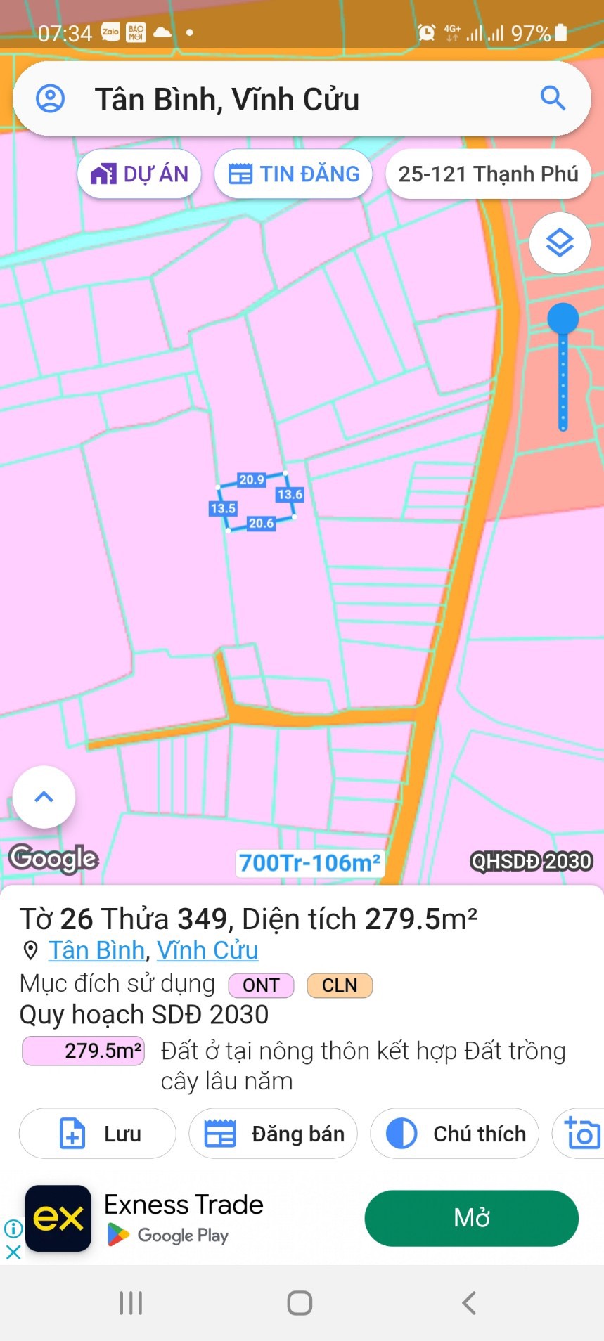 CẦN BÁN NHANH LÔ ĐẤT DT 279.5m2 Tại Xã Tân Bình Huyện Vĩnh Cửu, Đồng Nai - Ảnh 2