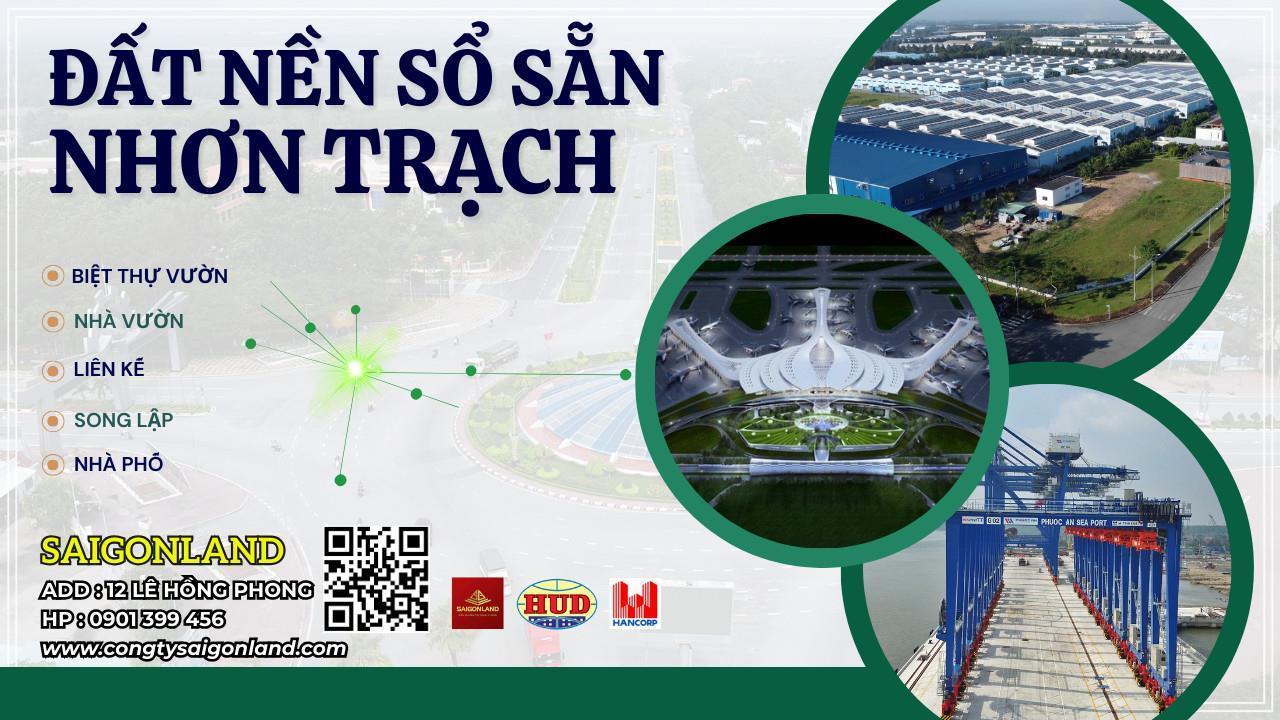 Saigonland Cần bán nền đất sổ sẵn dự án Hud Nhơn Trạch Đồng Nai diện tích 285m2 khu dân cư hiện hữu - Ảnh 2
