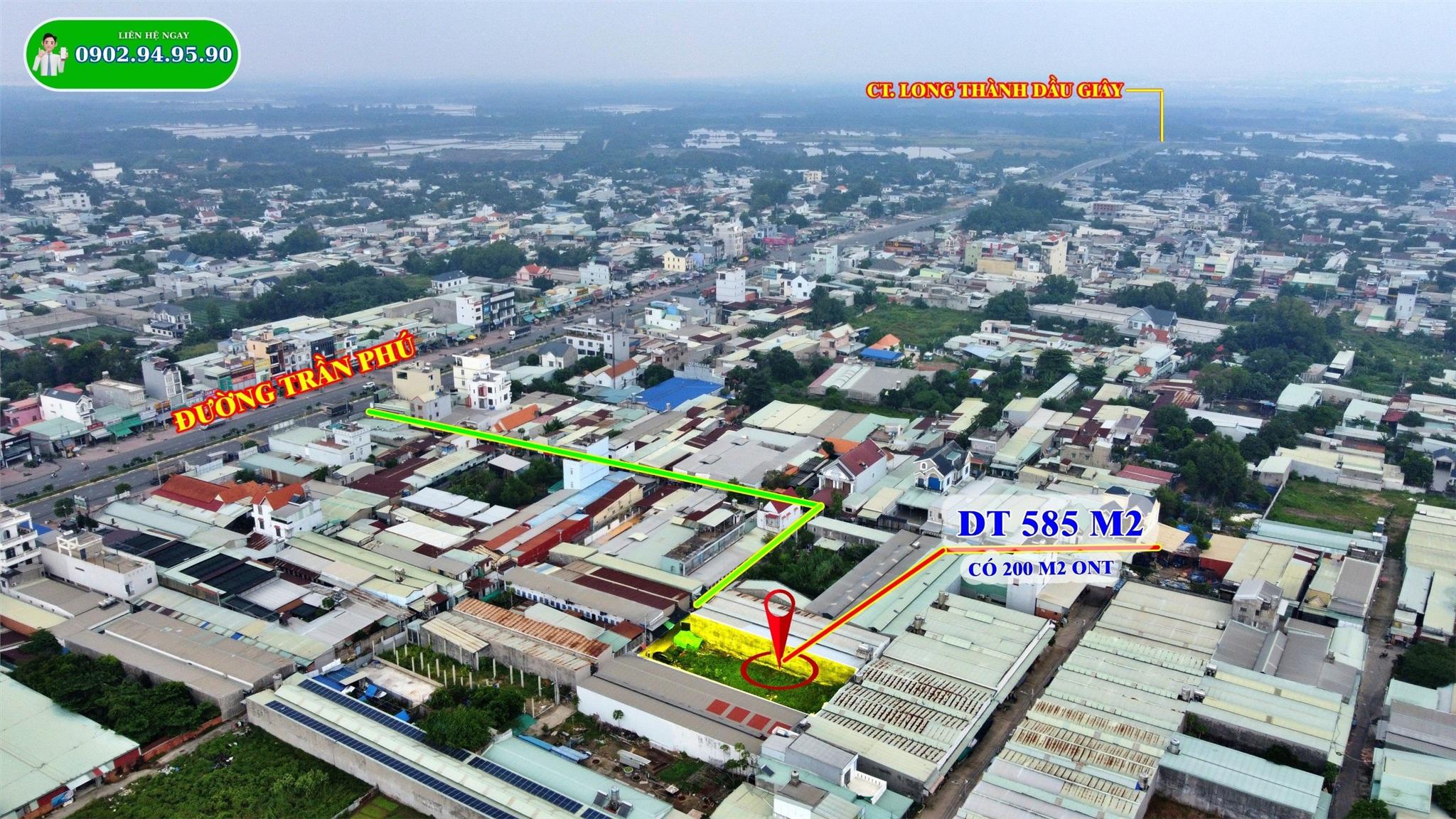 Cần Bán thửa đất Nhơn Trạch 585m2 có sẵn 200m2 Thổ Cư nằm sau đường Trần Phú Bến Cam xã Phước Thiền - Ảnh 1