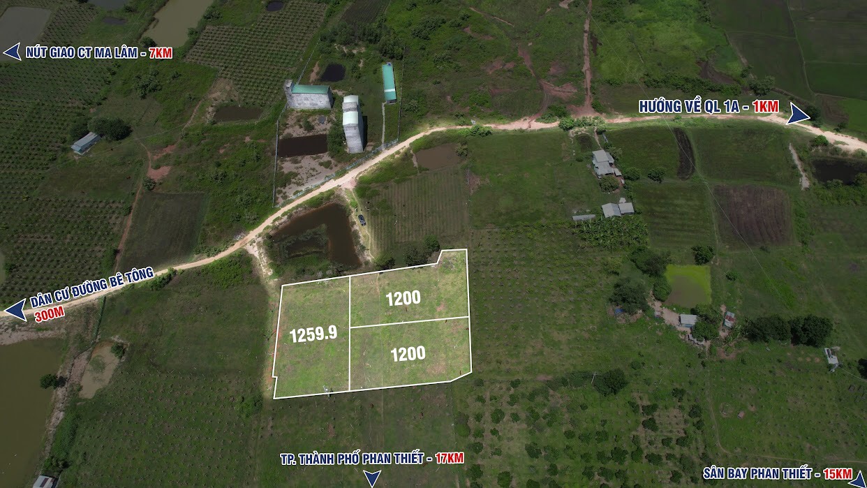 Bán 1200m đất vườn huyện Hàm Thuận Bắc,Bình Thuận,giá 240 triệu - Ảnh chính