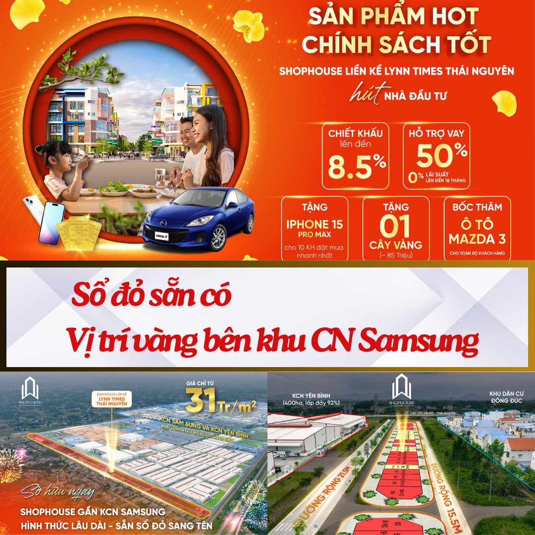 2 TỈ SỞ HỮU NGAY SHOP HOUSE ĐỐI DIỆN KHU CÔNG NGHIỆP YÊN BINH SAM SUNG 150.000 CÔNG NHÂN VÀ CHUYÊN - Ảnh 1