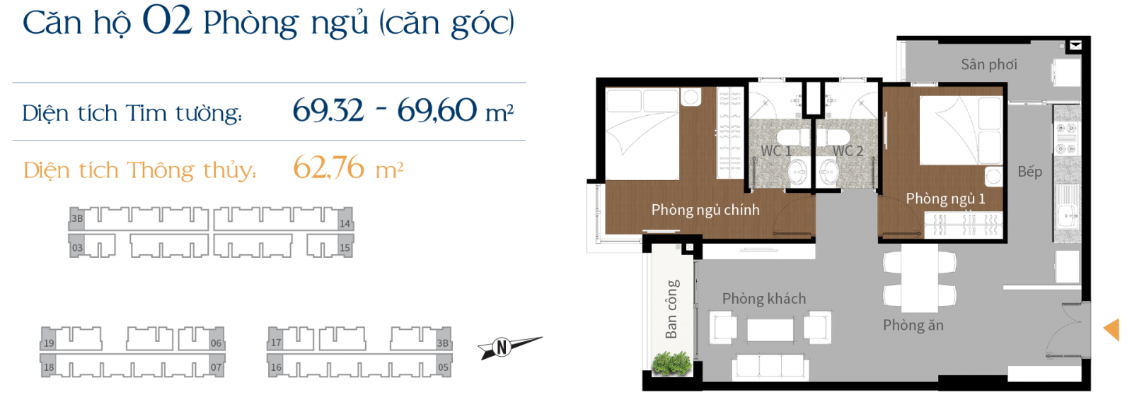 Cho Thuê căn hộ Him Lam Phú An (69m2, 2PN,2WC) Giá 9 Triệu/Tháng View Hồ Bơi Có 2 Máy Lạnh + Rèm + M - Ảnh chính