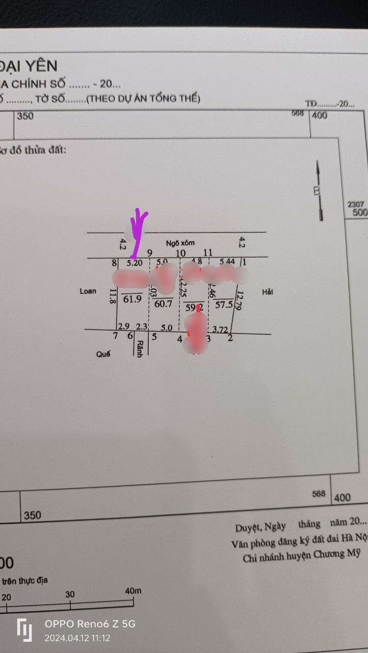 Chủ gửi bán lô 61.9m xóm làng đại yên <br>Cách tỉnh lộ 50 m , chúc sơn 500 m <br>Giá đầu tư. Đường ô tô - Ảnh chính