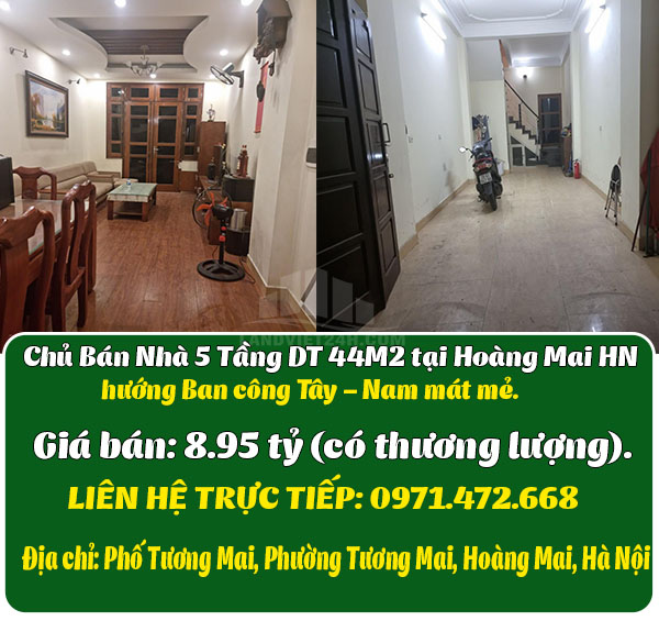 Chủ Bán Nhà 5 Tầng DT 44M2 tại Hoàng Mai HN - Ảnh chính