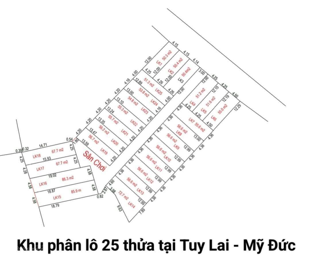 Chính chủ cần bán 25 lô đất ngay Mỹ đức – HN. Giá chỉ từ 480tr- 600tr - Ảnh 1