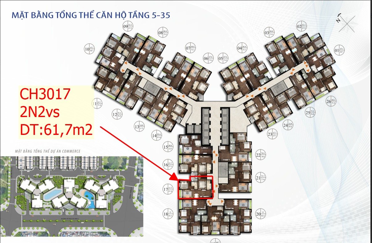 Căn hộ Hoàng Huy Commerce, Lê Chân, Hải Phòng 62 m2 - 2N+2VS - Ảnh 2