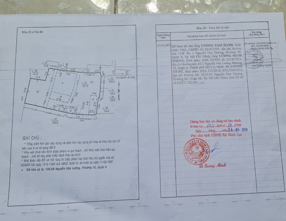 Chính chủ bán 811m2 thổ cư mặt tiền Nguyễn Văn Luông, P10Q6 SHR chỉ 170 tỷ. Lh:0776602620. - Ảnh 1