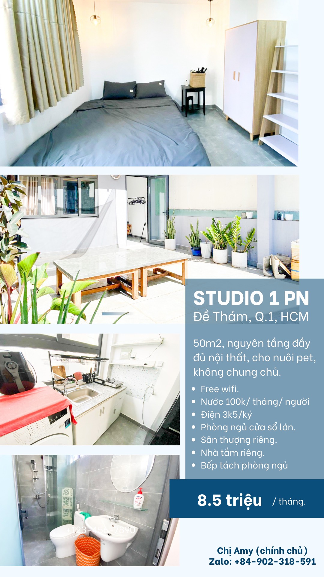 Cho Thuê STUDIO 1PN Ở Đề Thám Quận 1 - Ảnh chính