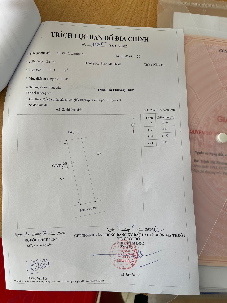 Đất thổ cư hẻm Tuệ Tĩnh - 4 x 17.5m (thổ cư 100%) - 1.180 tỷ - Ảnh 1