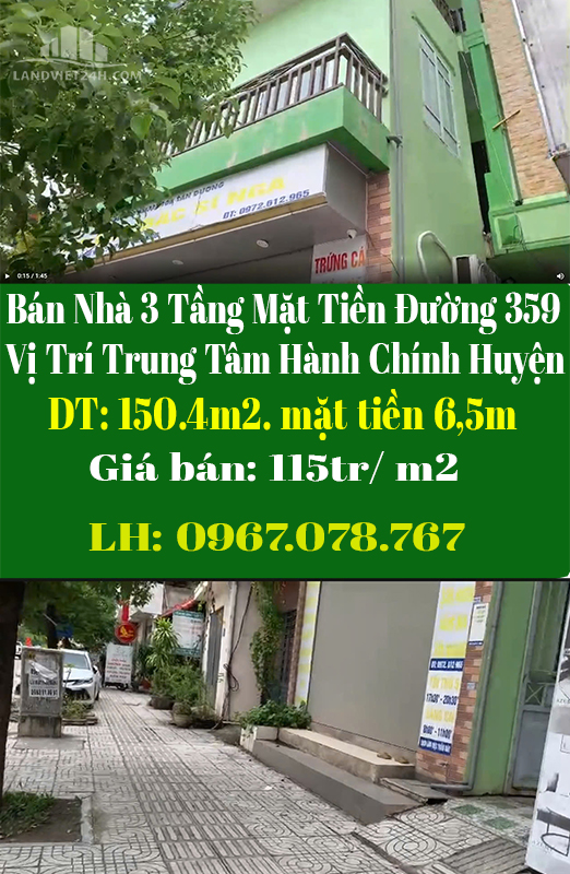 Bán Nhà 3 Tầng Mặt Tiền Đường 359, Vị Trí Trung Tâm Hành Chính Huyện - Ảnh chính