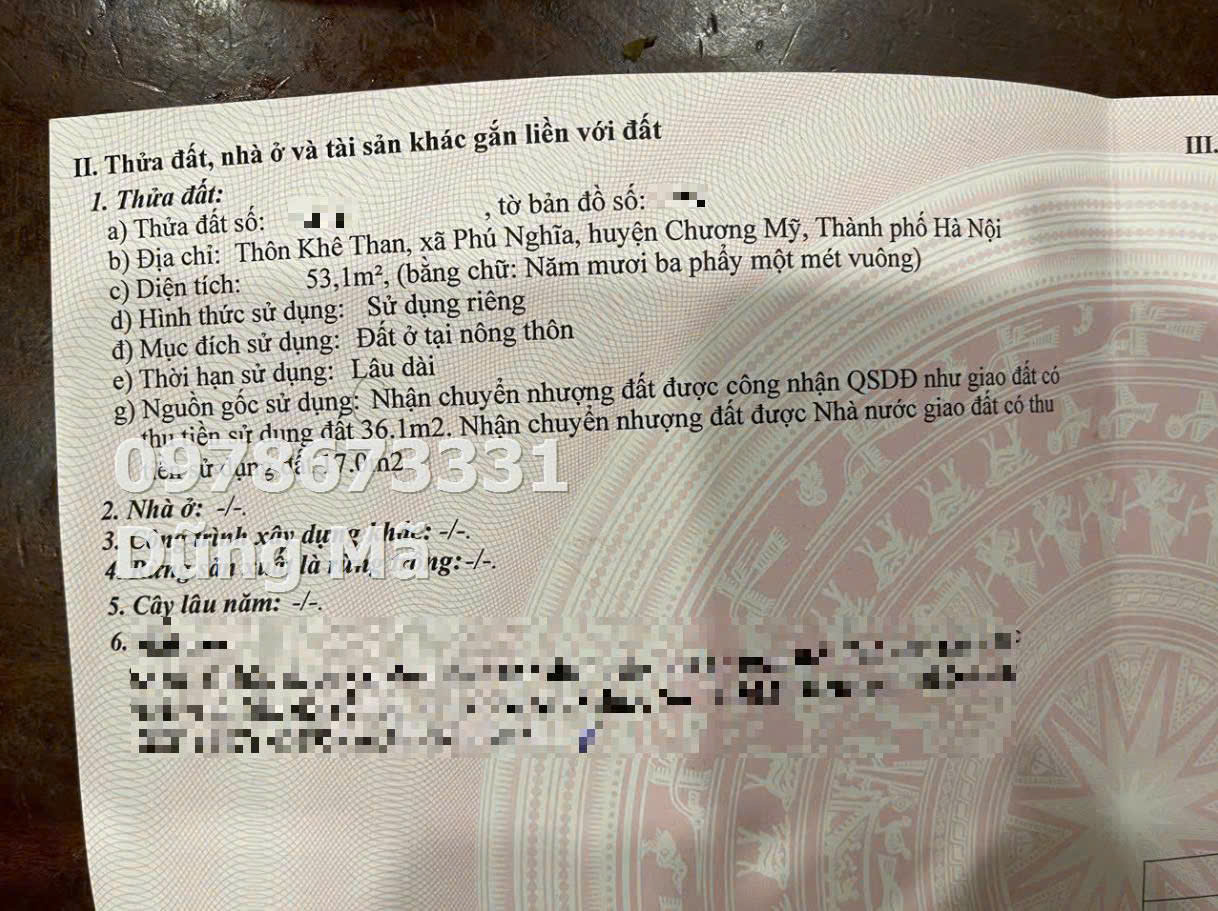 HÀNG HIẾM BÁN LÔ ĐẤT GẦN NGAY KHU CÔNG NGHIỆP PHÚ NGHĨA-CHƯƠNG MỸ - Ảnh 3