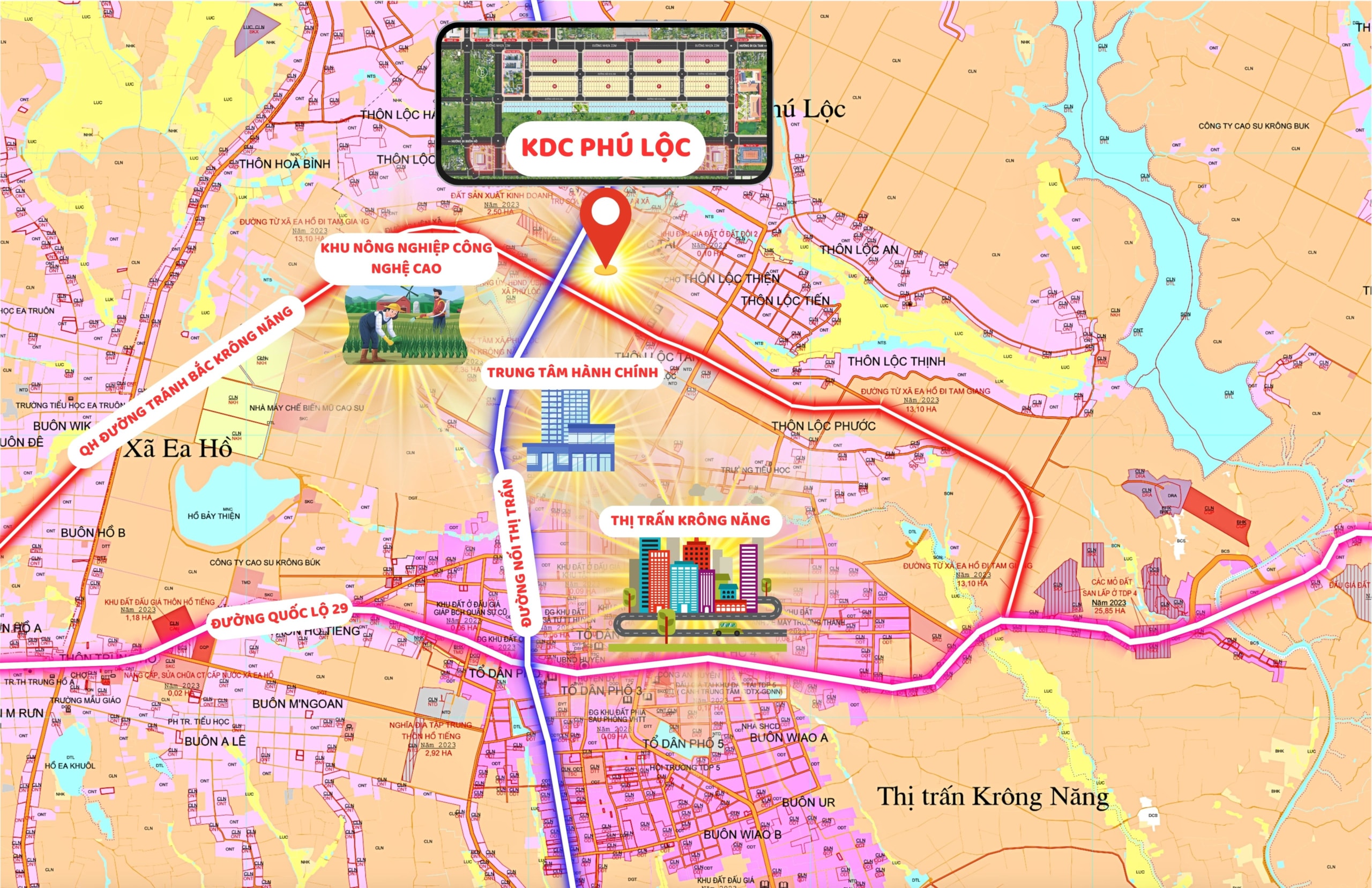 Đất nền trung tâm Krong Năng, sổ đỏ 123m2, giá tốt 690 triệu, tặng 1 chỉ vàng - Ảnh 4