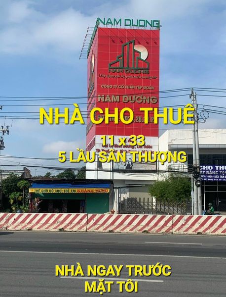 Cho thuê Nhà 308m2 6 tầng 100tr/t QL13 Thuận An Bình Dương - Ảnh 1