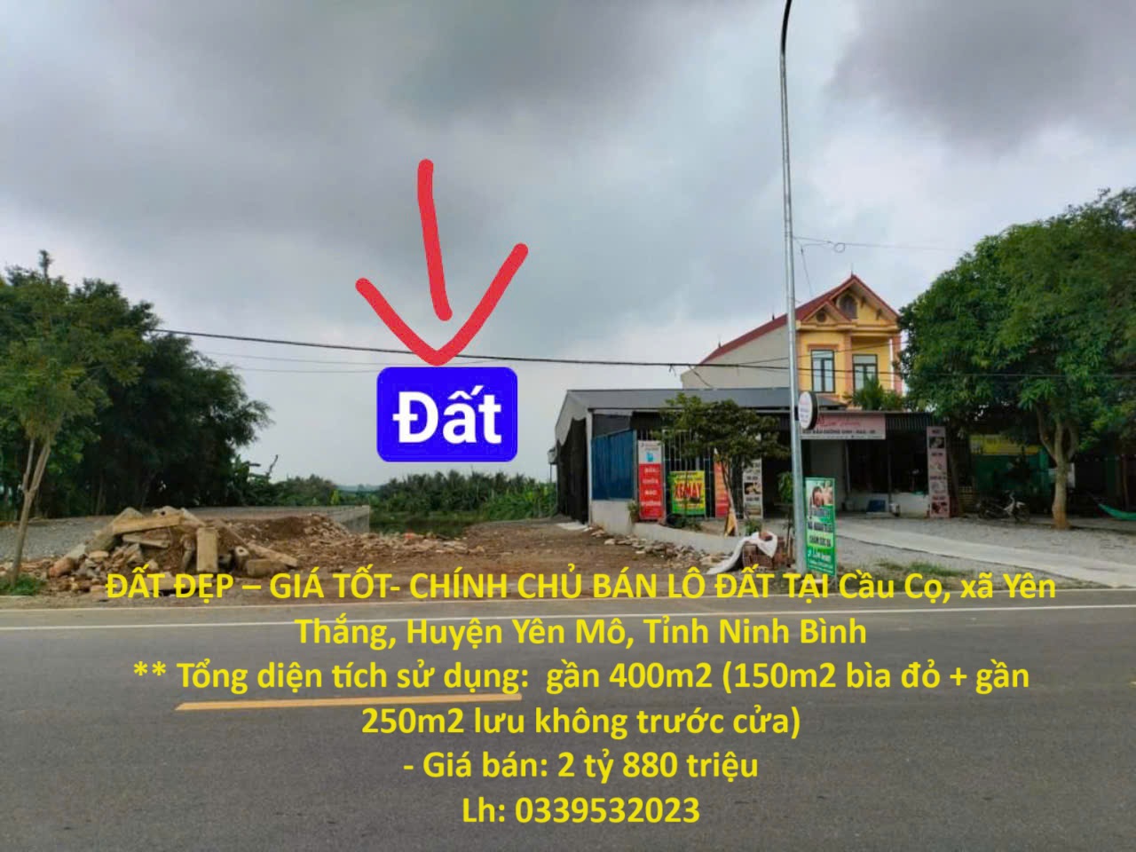 ĐẤT ĐẸP – GIÁ TỐT- CHÍNH CHỦ BÁN LÔ ĐẤT TẠI Cầu Cọ, xã Yên Thắng, Huyện Yên Mô, Tỉnh Ninh Bình - Ảnh chính