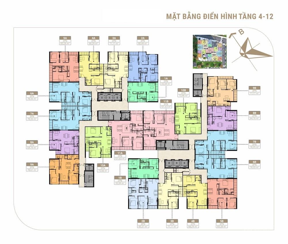 CHỈ TỪ 960TR SỞ HỮU CĂN HỘ 2PN DT 73M2 TẠI THE FIBONAN, HTLS 0% - QUÀ TẶNG 60TR, CK 6% TTS - Ảnh 1