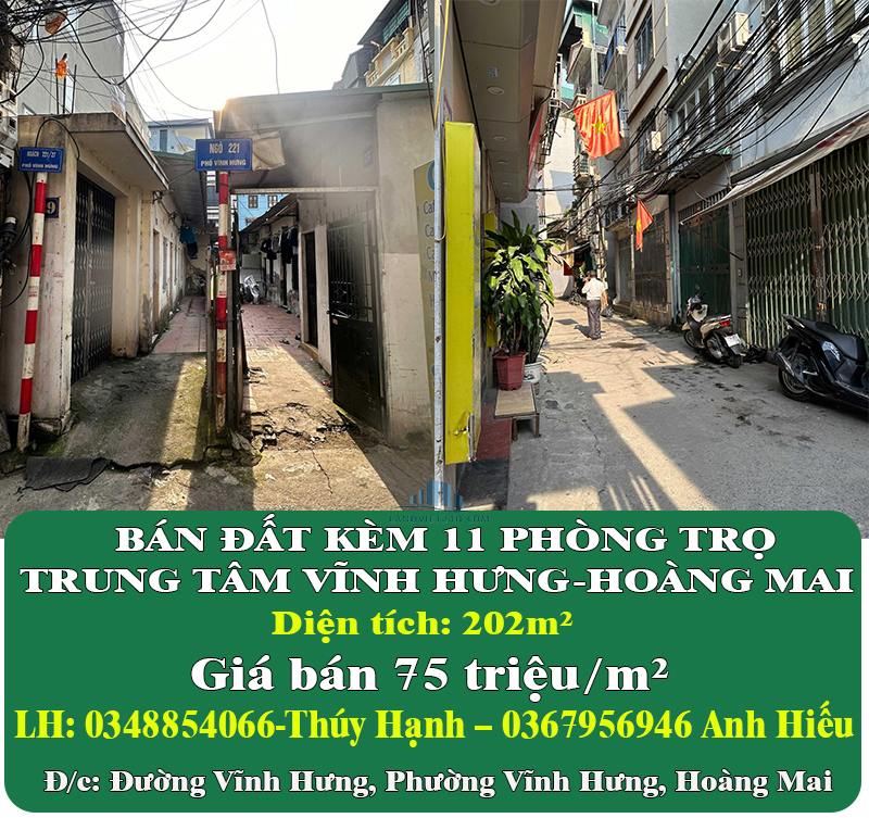 CHÍNH CHỦ BÁN ĐẤT KÈM 11 PHÒNG TRỌ TRUNG TÂM VĨNH HƯNG-HOÀNG MAI - Ảnh chính