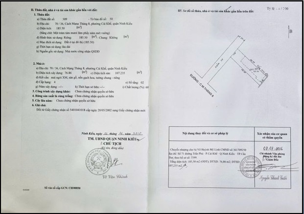 ⭐Bán nhà trệt tại 70/36 CMT8 Ninh Kiều, Cần Thơ; 9,5tỷ; 0902979679 - Ảnh 1