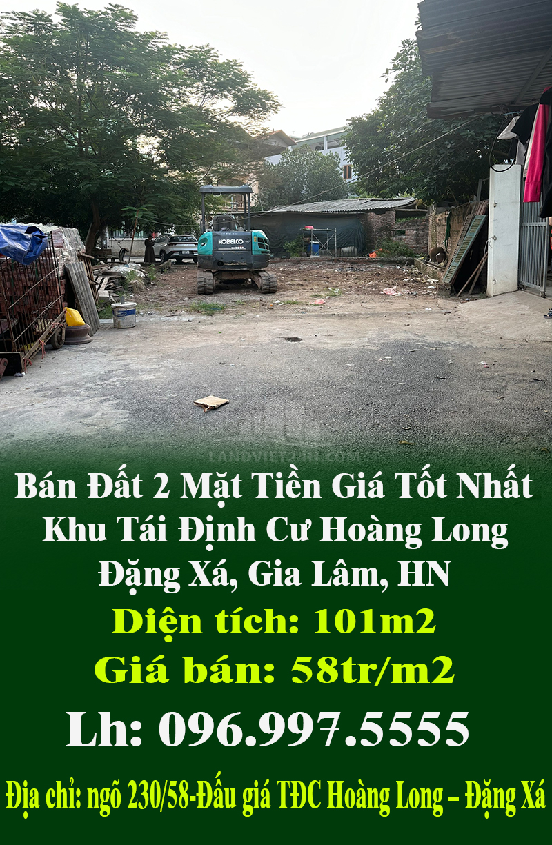 Bán Đất 2 Mặt Tiền Giá Tốt Nhất Khu Tái Định Cư Hoàng Long, Đặng Xá, Gia Lâm, HN - Ảnh chính