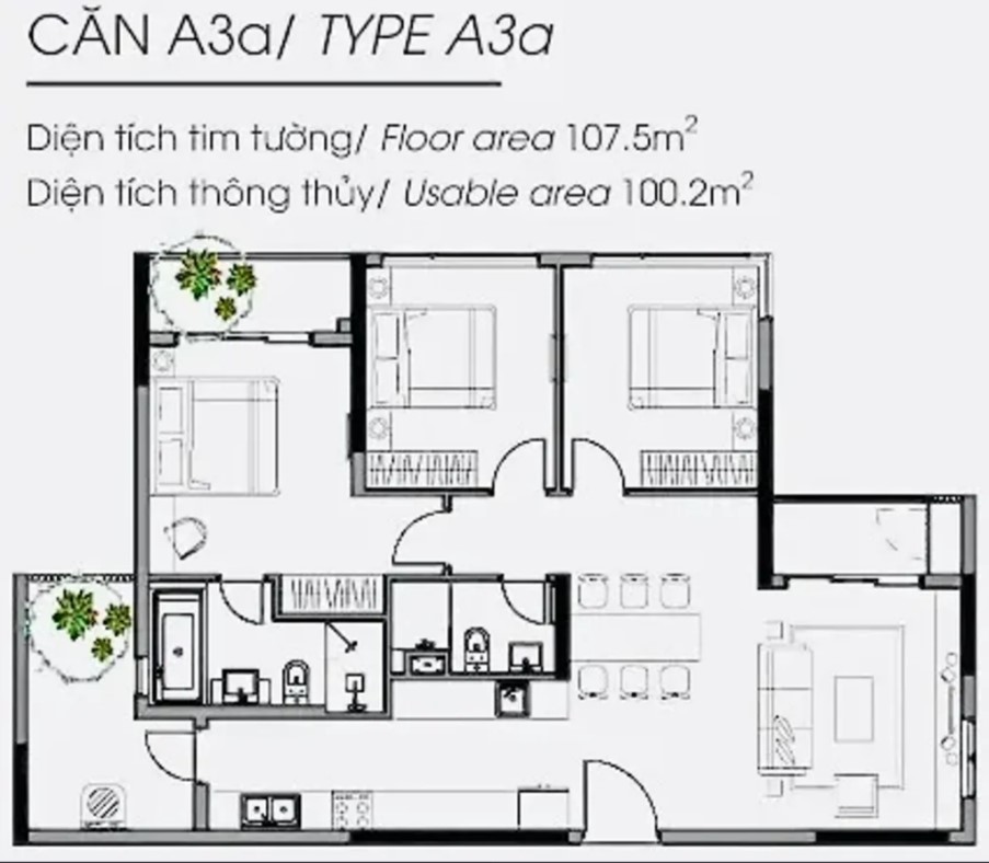 Căn hộ chung cư Celadon Tân Phú-khu VIP- Diamond Alnata-107m2-3PN-Block A tầng 3- Giá rẻ nhỉnh 6 tỷ - Ảnh chính