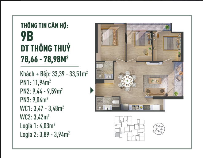 Mở bán căn 3PN tầng 6 ban công Đông Nam cực mát,view trực diện sân golf 18 hố và Thung lũng mùa Xuân - Ảnh 6