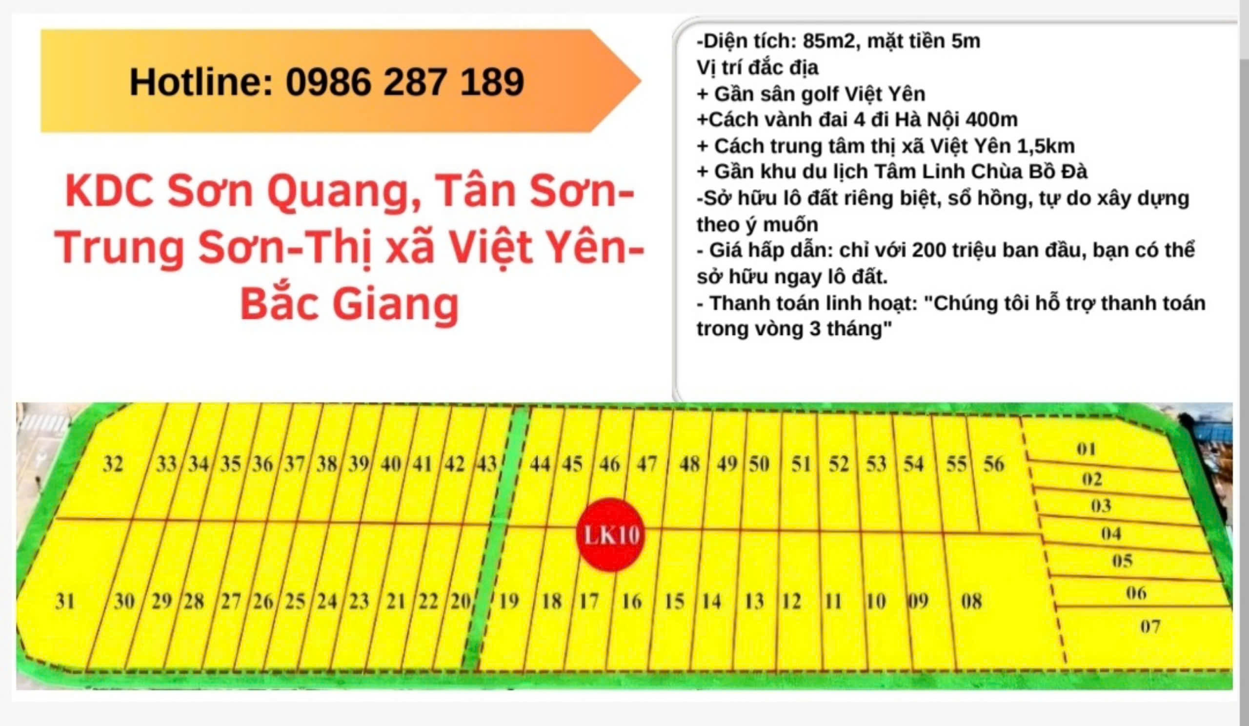 Cơ Hội Đầu Tư Đất Nền Giá Rẻ Tại KDC Sơn Quang - Tân Sơn - Trung Sơn - Thị Xã Việt Yên Bắc Giang - Ảnh chính